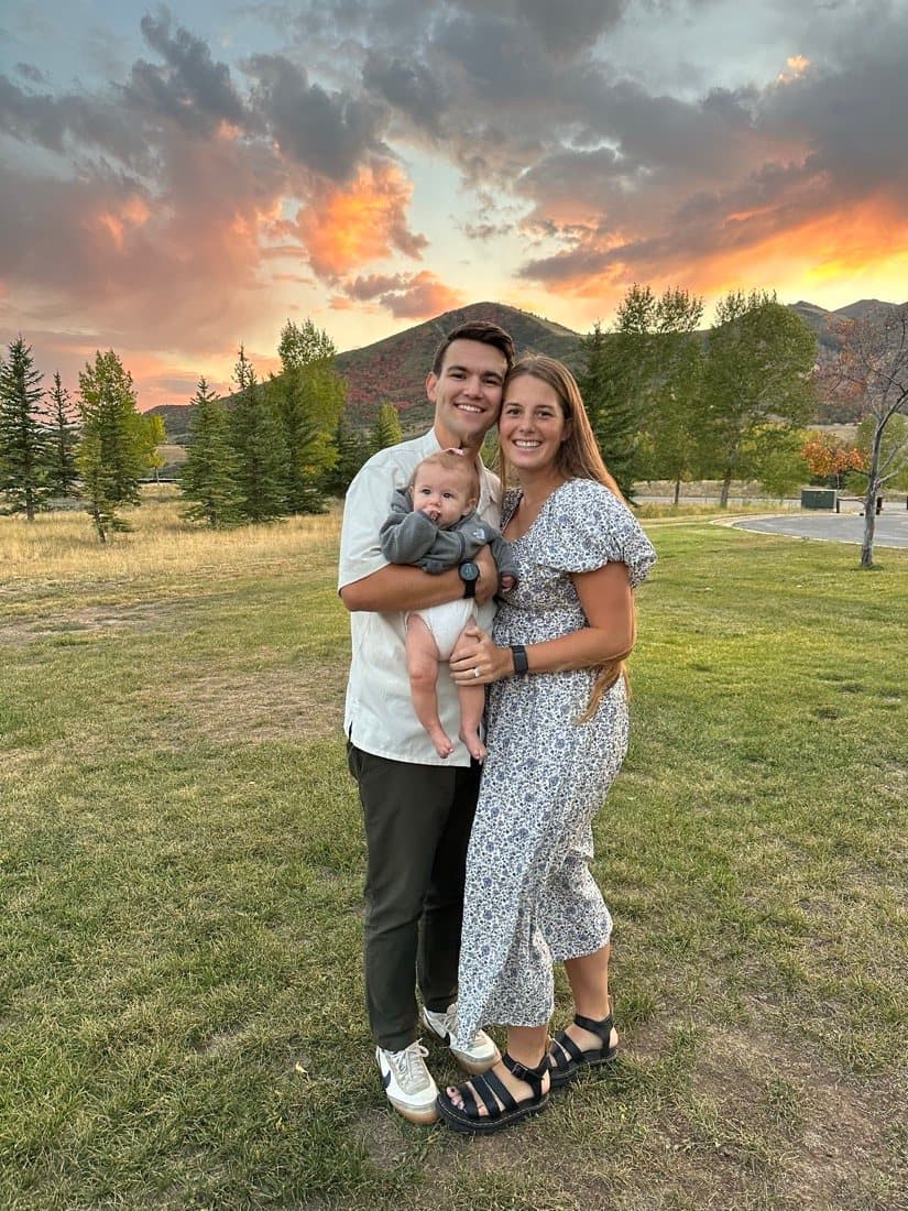 Kobe Hoffman, founder of Vello, with his family at sunset